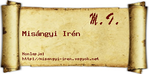 Misángyi Irén névjegykártya